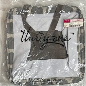 Thirty-One Polka Dot Tote in Gray and White